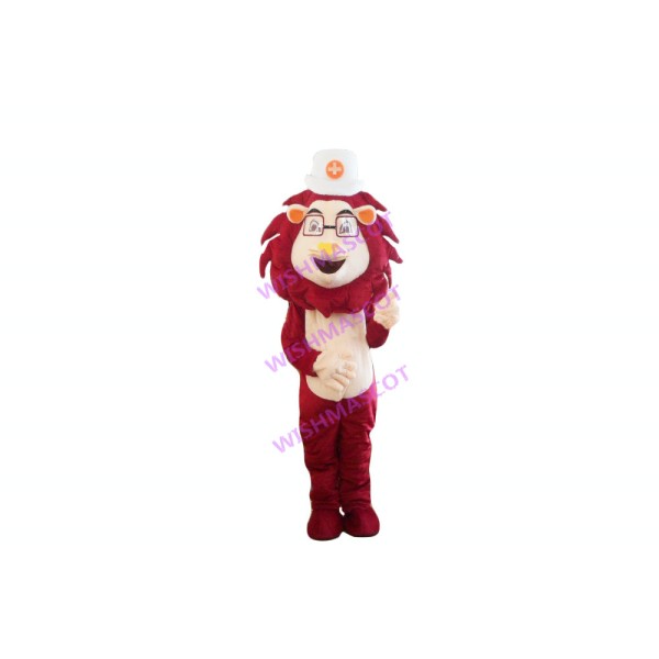 Kind Lion Doctor Mascot Costume
