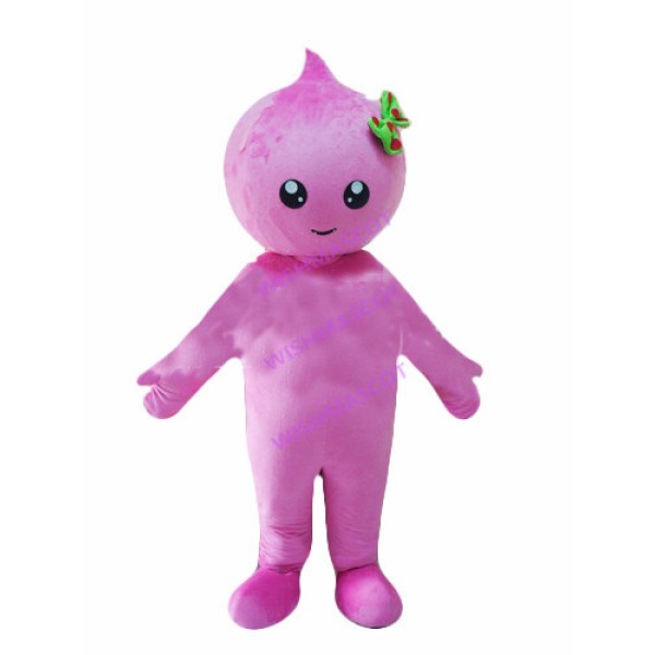 Pink Doll With Bow Mascot Costume