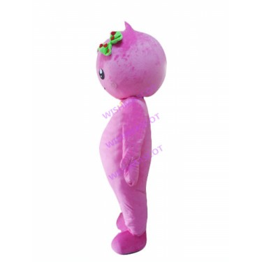 Pink Doll With Bow Mascot Costume