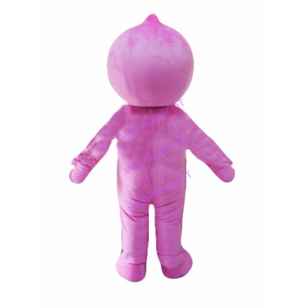 Pink Doll With Bow Mascot Costume
