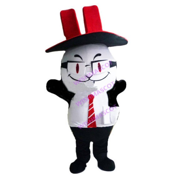 Elite Cat With Red Tie Mascot Costume