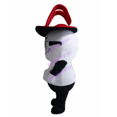 Elite Cat With Red Tie Mascot Costume