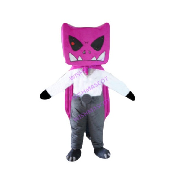 Purple Demon With Cloak Mascot Costume
