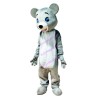 Pleased Blue-eyed Bear Mascot Costume