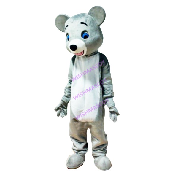Pleased Blue-eyed Bear Mascot Costume