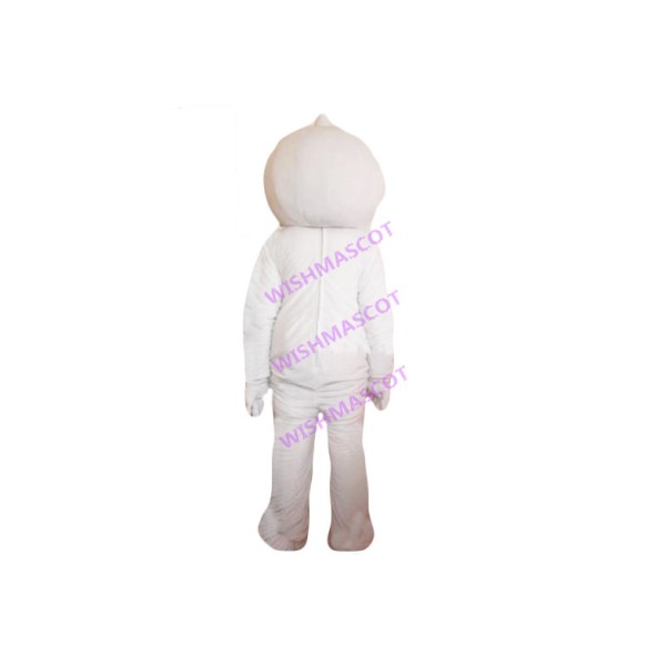Pure White Smiley Doll Mascot Costume