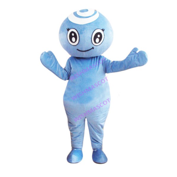 Blue Spiral Doll Mascot Costume