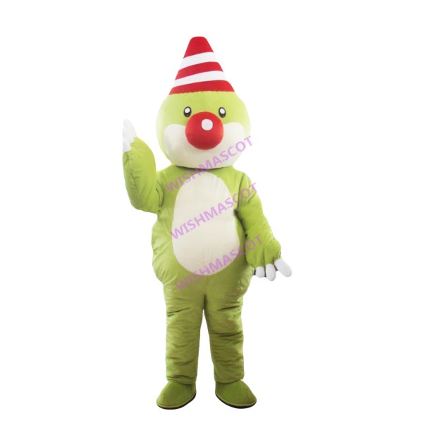 Green Dragon With Tricorne Mascot Costume