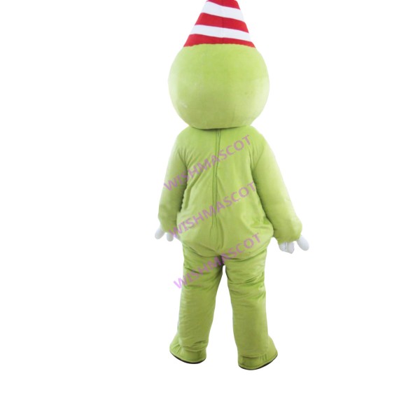 Green Dragon With Tricorne Mascot Costume