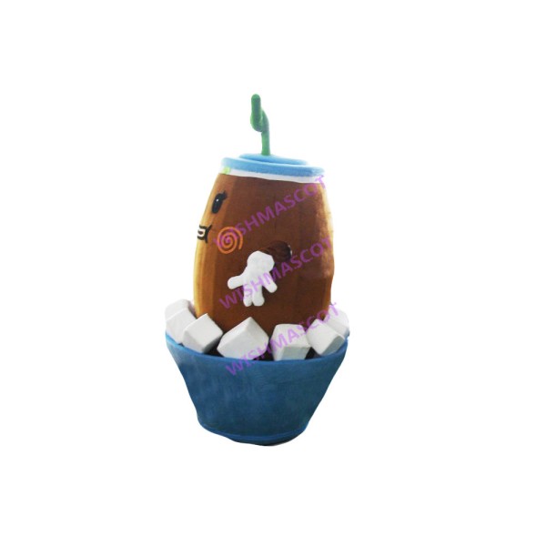 Wooden Barrel In Eggshell Mascot Costume