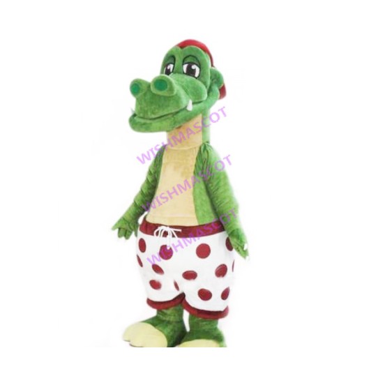 Crocodile In Polka-dot Boxer Shorts Mascot Costume