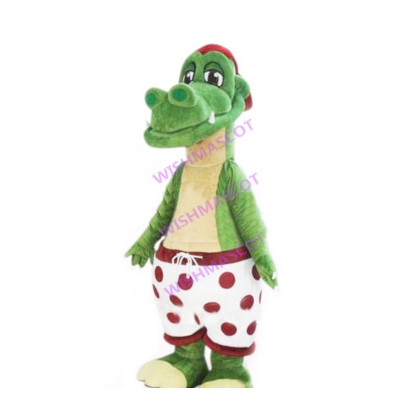 Crocodile In Polka-dot Boxer Shorts Mascot Costume