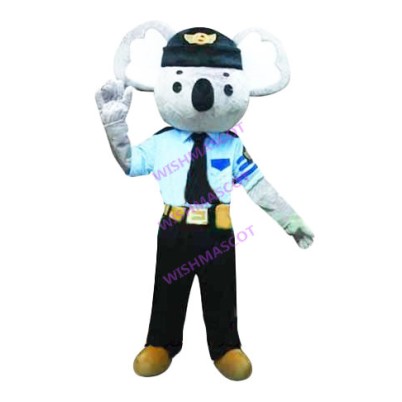 Policeman Koala In Uniform Mascot Costume
