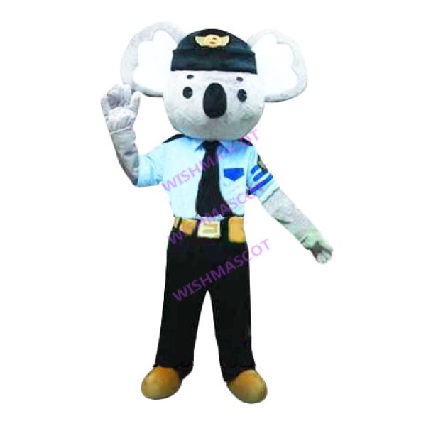 Policeman Koala In Uniform Mascot Costume