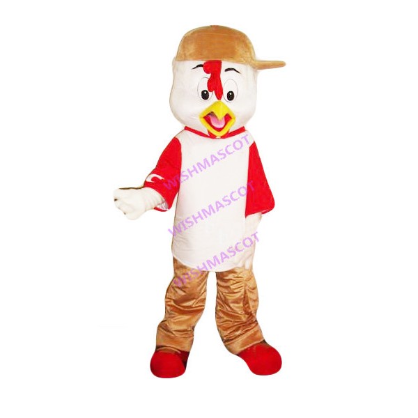 Cool Chicken With Peaked Cap Mascot Costume