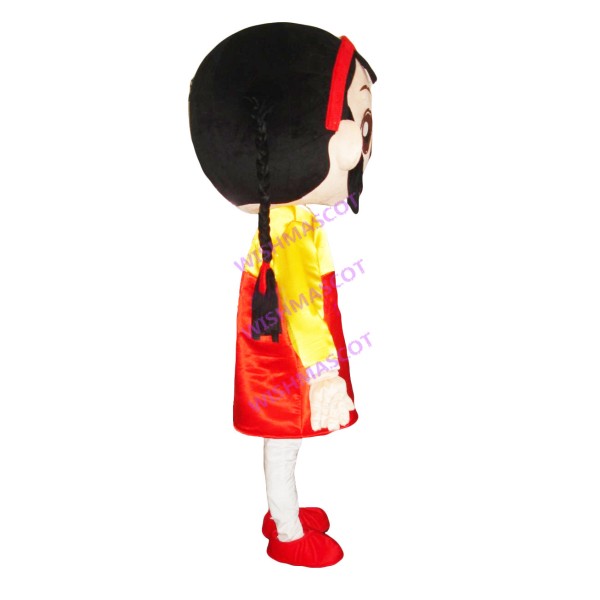 Ethnic Girl With Twist Braids Mascot Costume