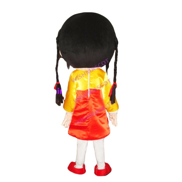 Ethnic Girl With Twist Braids Mascot Costume