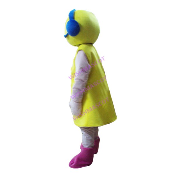 Shopping Guide Lady Mascot Costume In Yellow Dress
