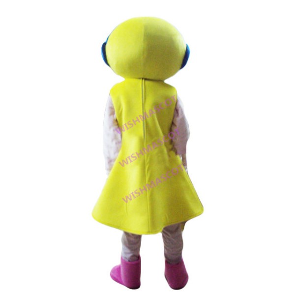 Shopping Guide Lady Mascot Costume In Yellow Dress