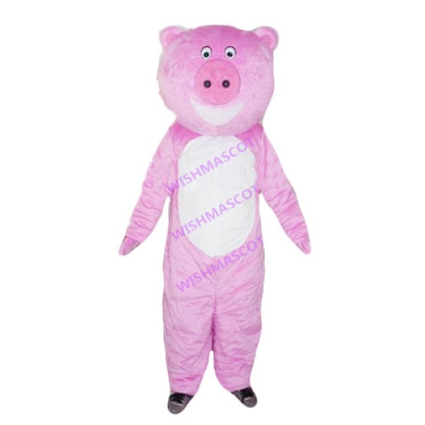 Pink & White Little Pig Mascot Costume