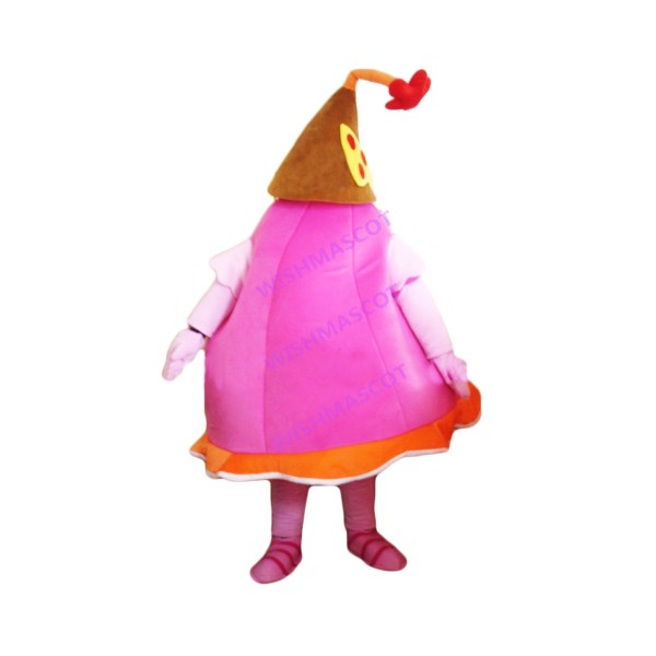 Pink Hand Bell Mascot Costume