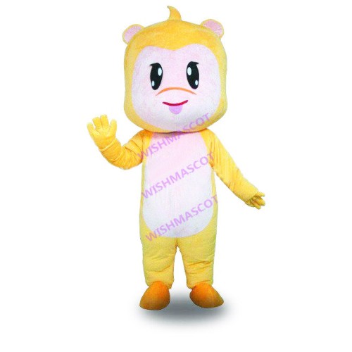 Square-faced Monkey With Shiny Eyes Mascot Costume