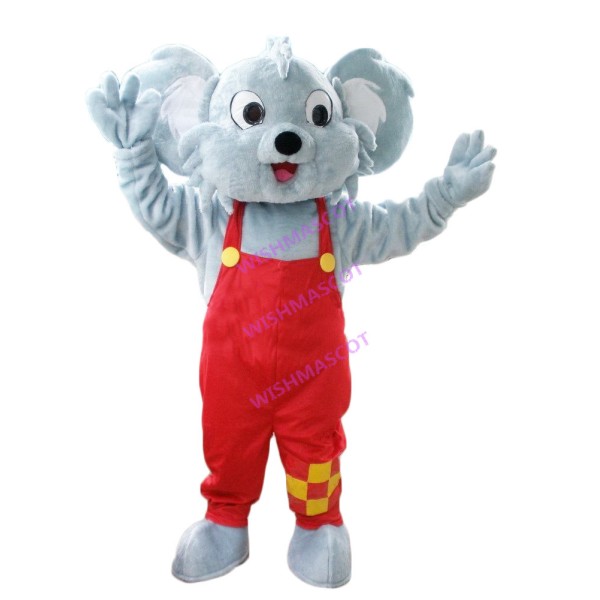 Gray Koala Kid Mascot Costume In Good Mood