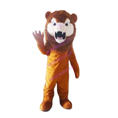 Plush Lion Mascot Costume Showing Fierce Look