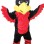 Big Head Black & Red Bird Mascot Costume