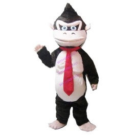 Comical Gorilla With Tie Mascot Costume