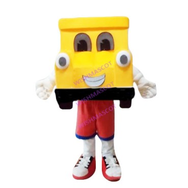 Positive Yellow Locomotive Mascot Costume