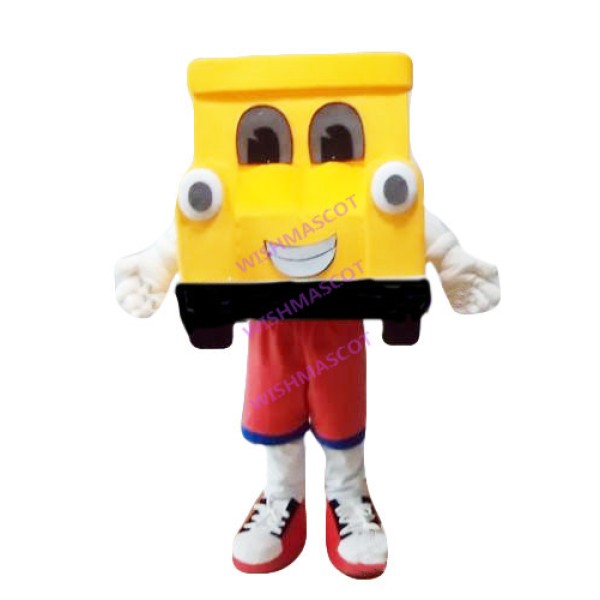 Positive Yellow Locomotive Mascot Costume