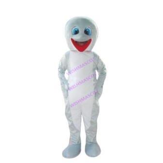 Breathable Light Gray Dolphin Mascot Costume