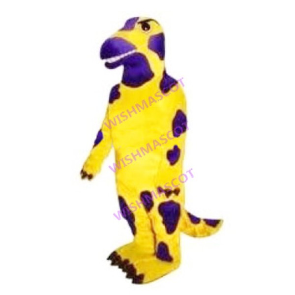 Behemoth Dinosaur Mascot Costume With Purple Patches
