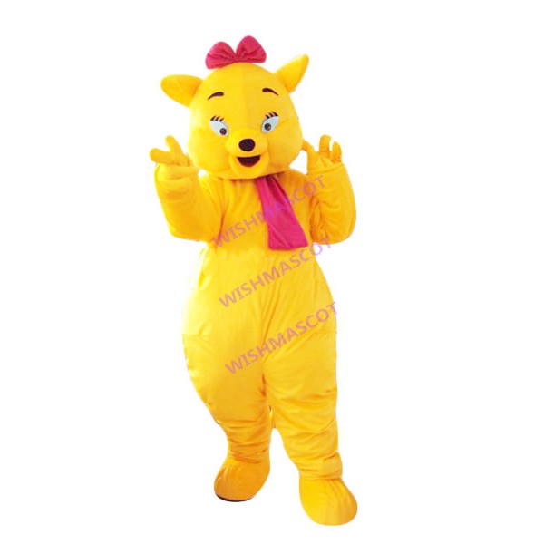 Hospitality Yellow Cat Lady Mascot Costume
