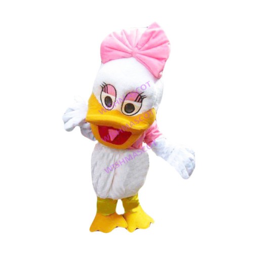 Vivid Pink Daisy Duck Mascot Costume