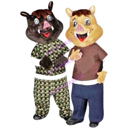 Harmonious Boar Brothers Mascot Costume