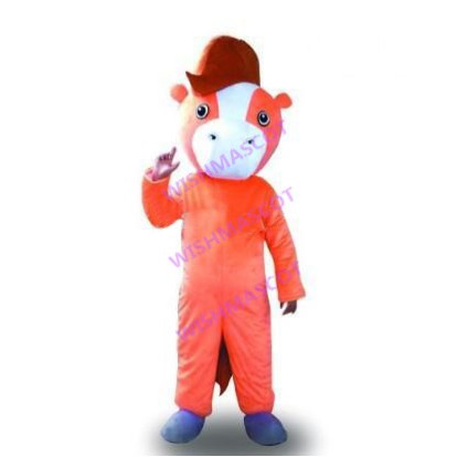 Youthful Orange Pony Mascot Costume