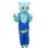 Blue Bear In Baggy Overalls Mascot Costume
