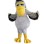 Grey Duck With Droopy Eyelids Mascot Costume