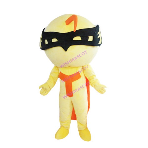 Yellow Mask Man Mascot Costume