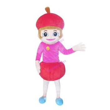 Slim Apple Girl Mascot Costume
