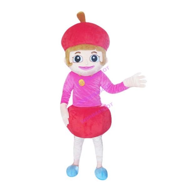 Slim Apple Girl Mascot Costume