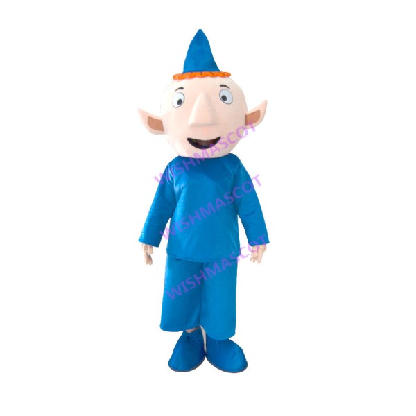 Blue Man With Triangle Nose Mascot Costume