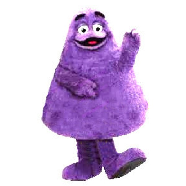 Triangular Purple Furry Monster Mascot Costume