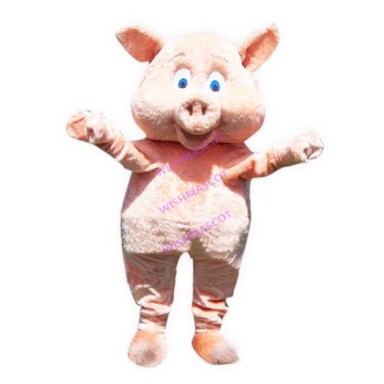 Fat Blue-eyed Pig Mascot Costume