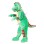 Green Stegosaurus Mascot Costume Sneaking Forward