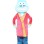Blue Beard Doll With Grinning Teeth Mascot Costume