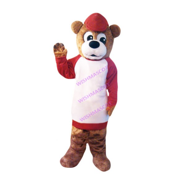 Little Bear In Long-sleeved Shirt Mascot Costume