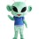 Friendly Meeting Green Alien Mascot Costume